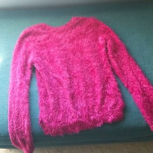 Fuzzy pink kids sweater 10/12